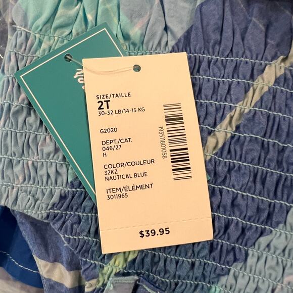 NWT Gymboree Blue Allover Plaid Cotton Poplin Smocked Dress - Picture 8 of 10